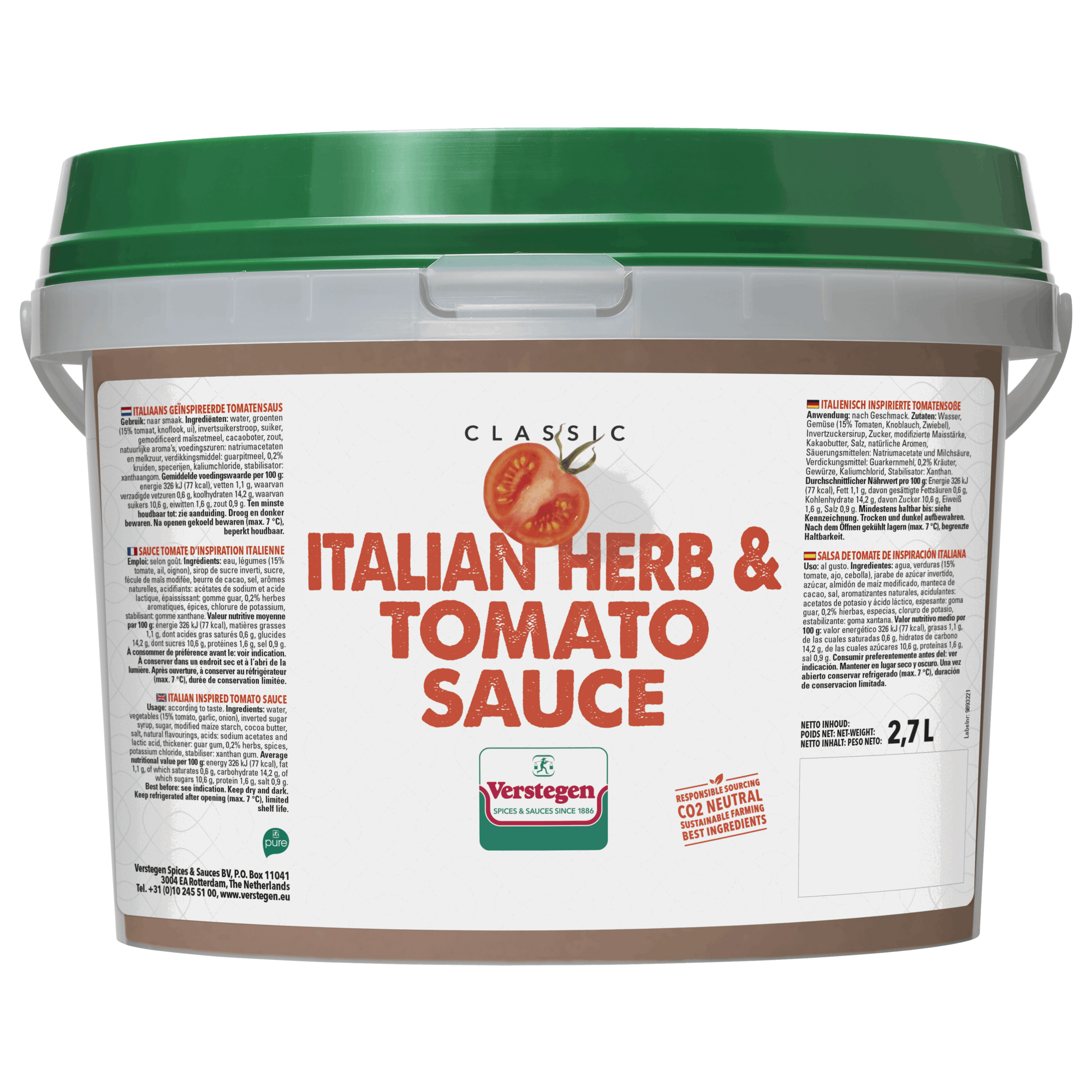 12692 Italiaanse kruiden & tomatensaus 2,7ltr