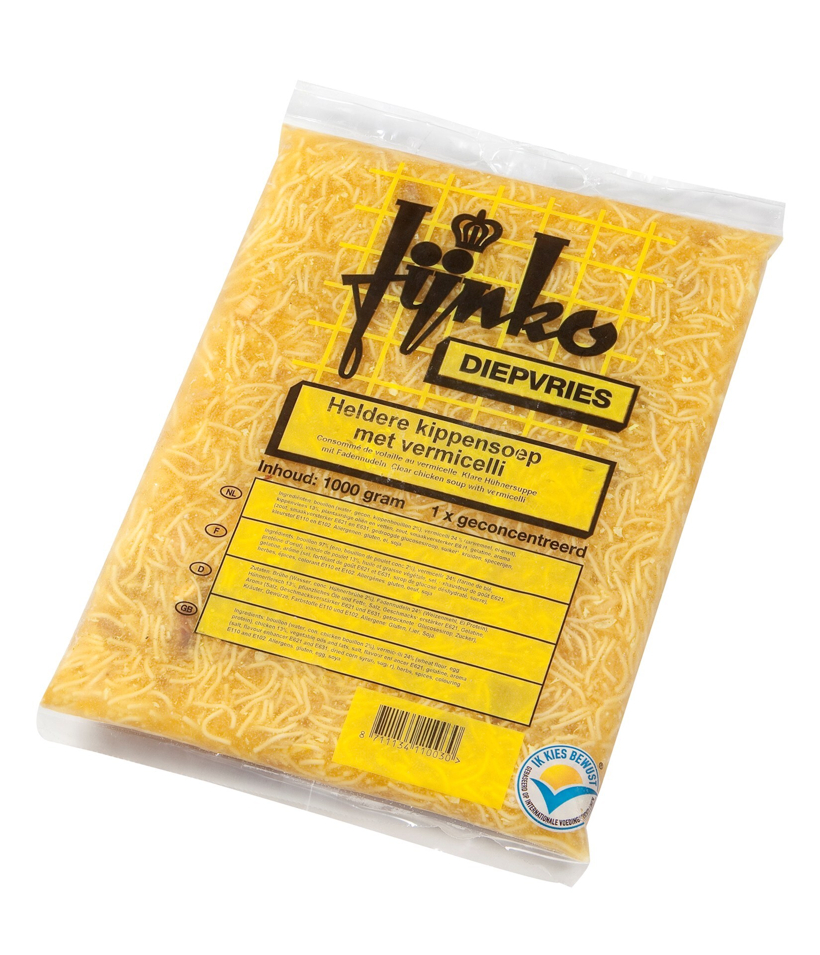 24285 Heldere kippensoep met vermicelli 8x1 ltr