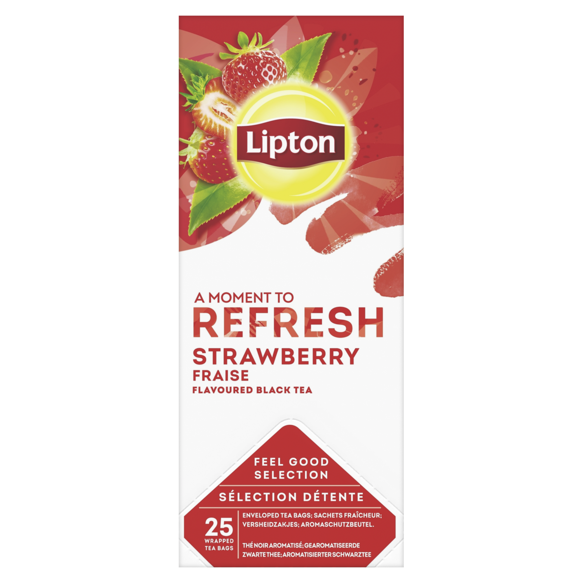 40645 Lipton feel good selection zwarte thee aardbei 6x25 st