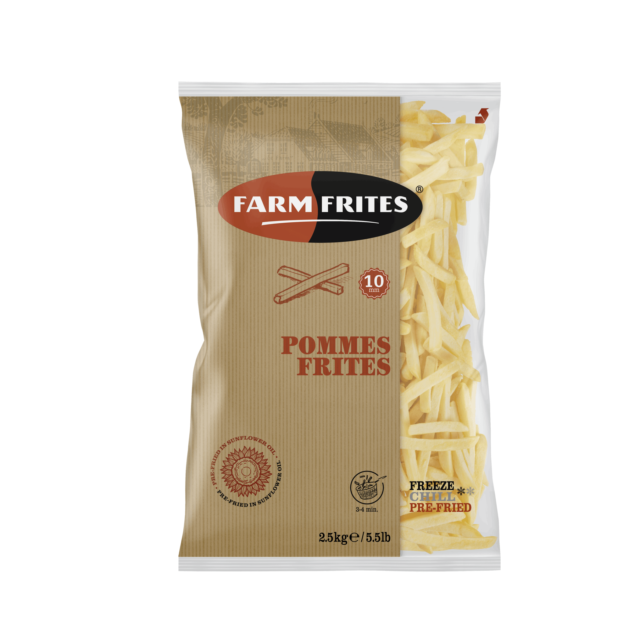 41444 Farm frites frozen 10mm 5x2,50 kg