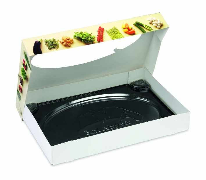 54655 Catering schaal zwart bon appetit 35cm. 1x10 st