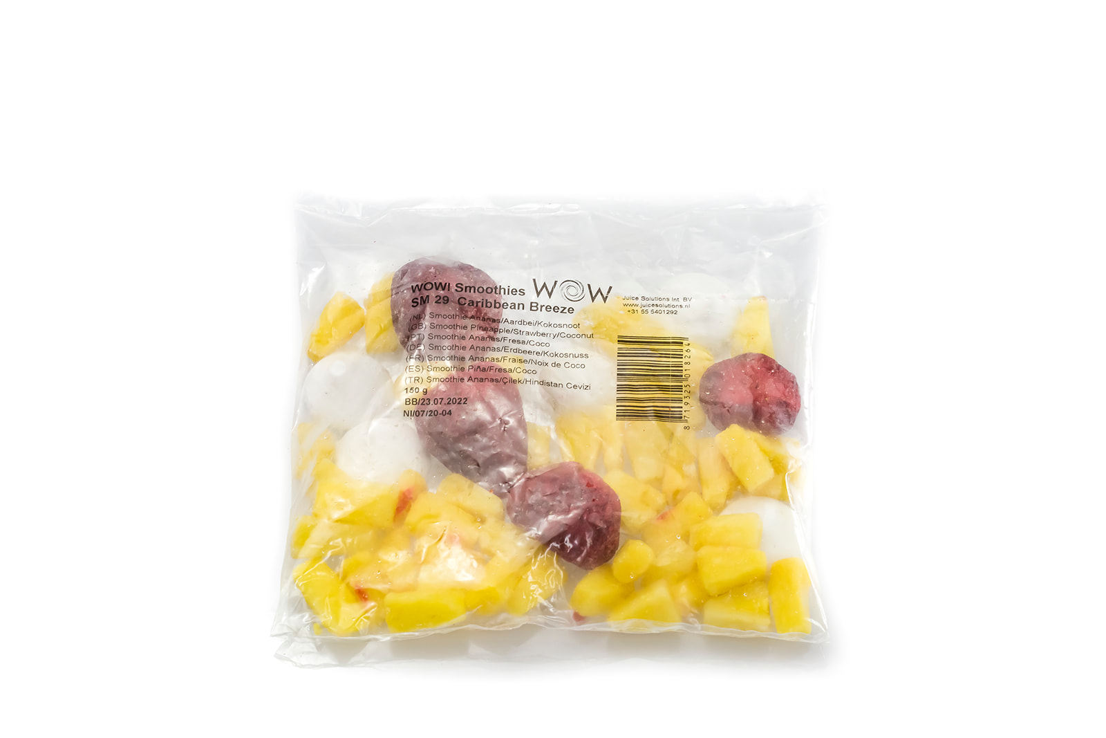 63918 Smoothie kokos & ananas & aardbei 33x150 gr