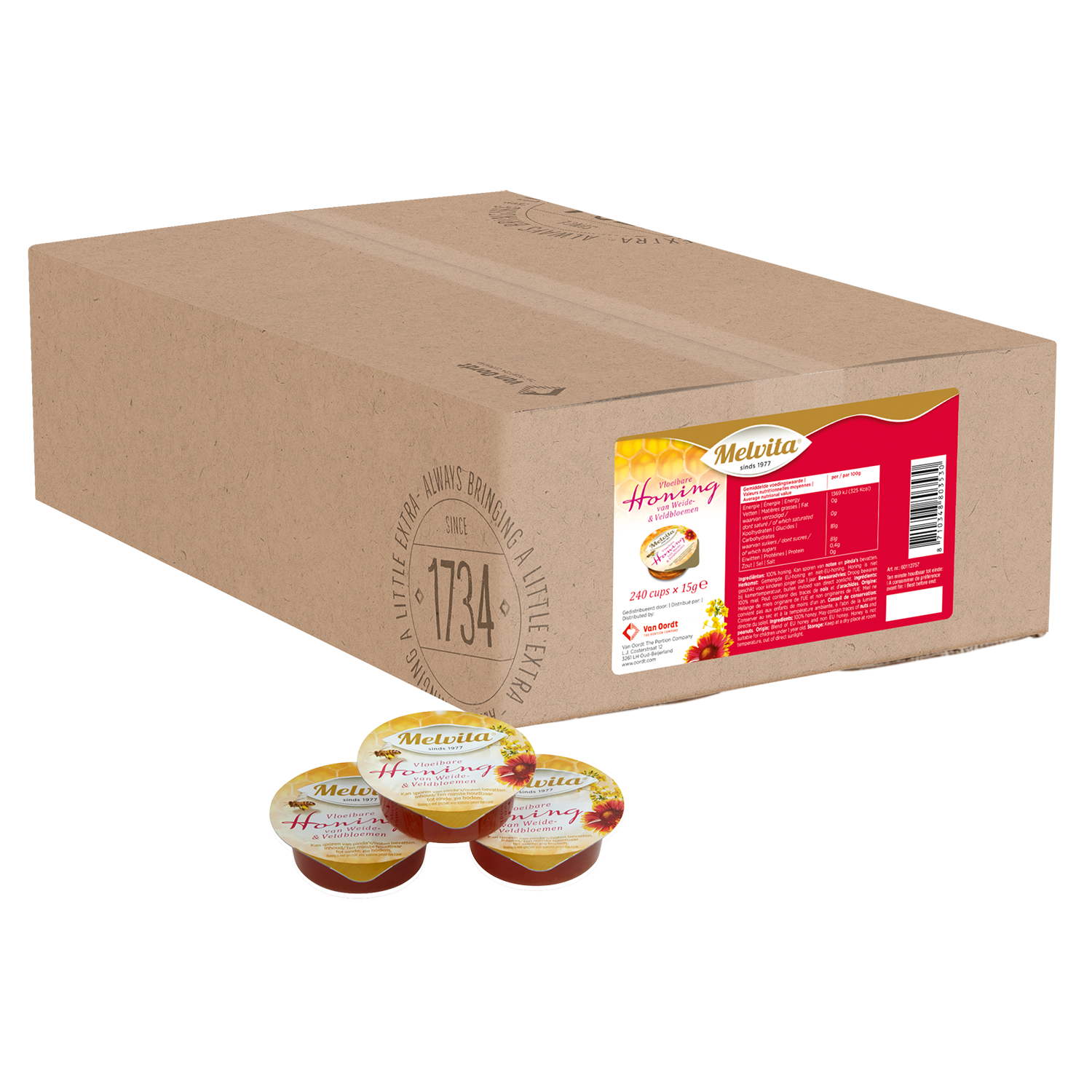 65939 Honing cups Melvita 240x15 gr